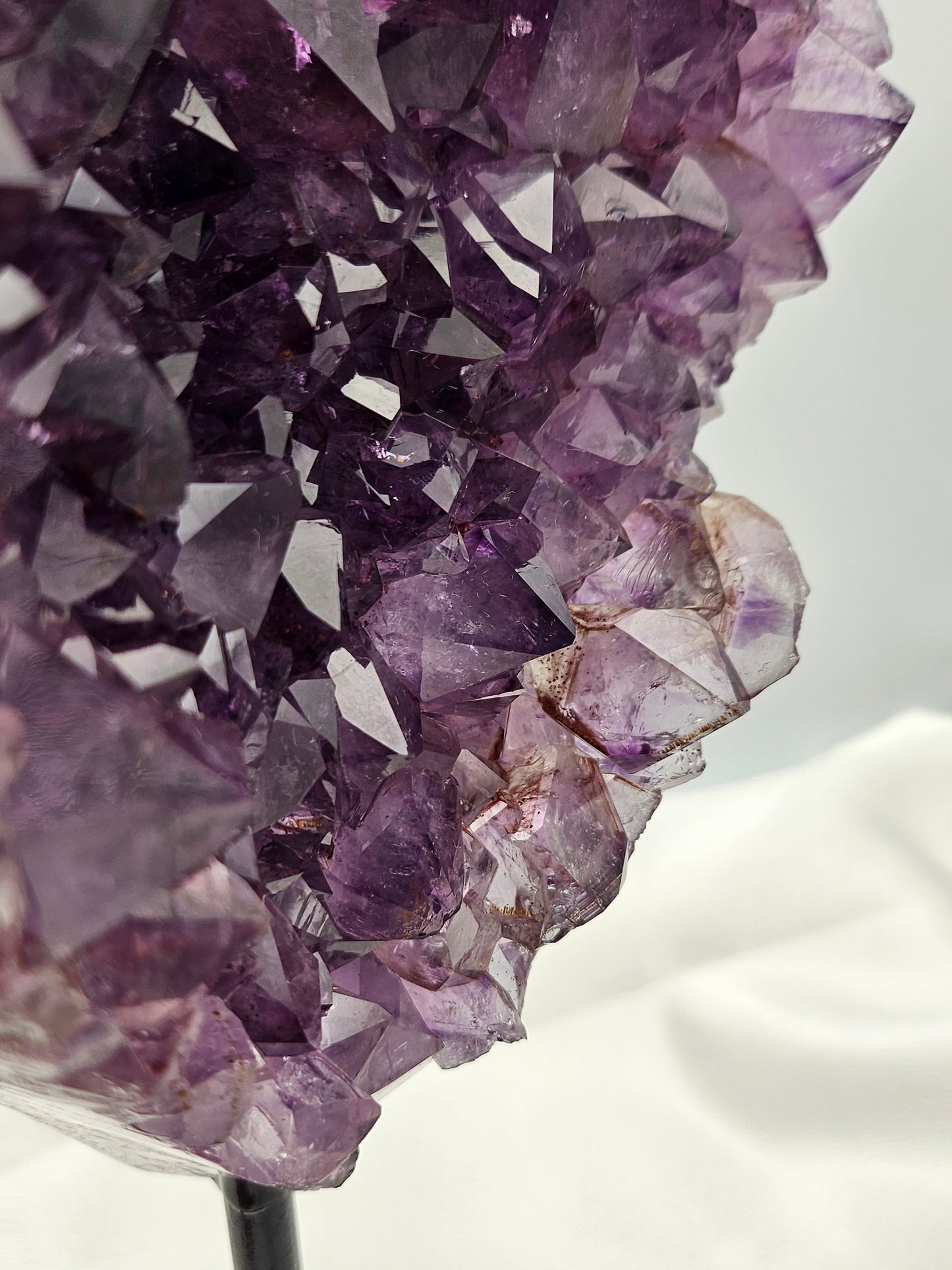 High Grade Dark Purple Amethyst with Metal Stand