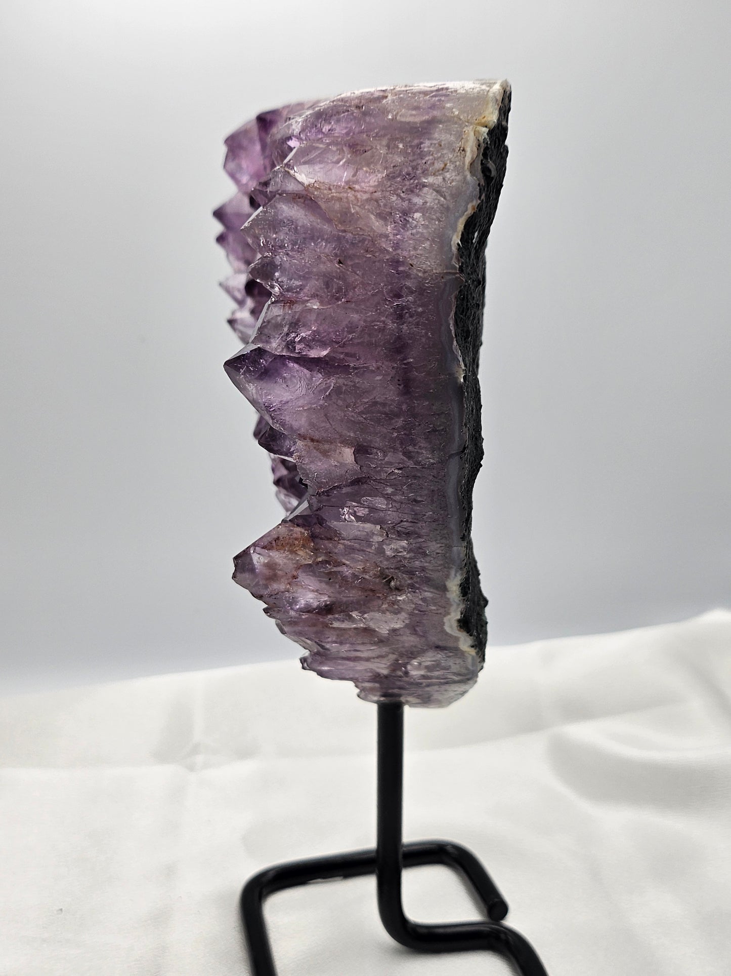 High Grade Dark Purple Amethyst with Metal Stand