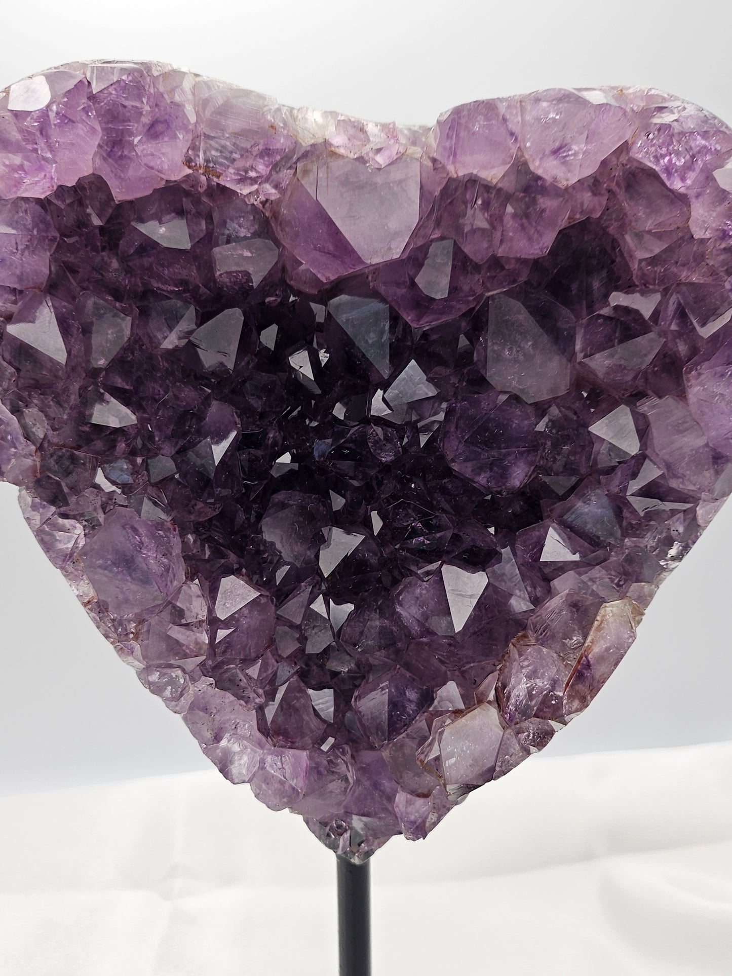 High Grade Dark Purple Amethyst with Metal Stand