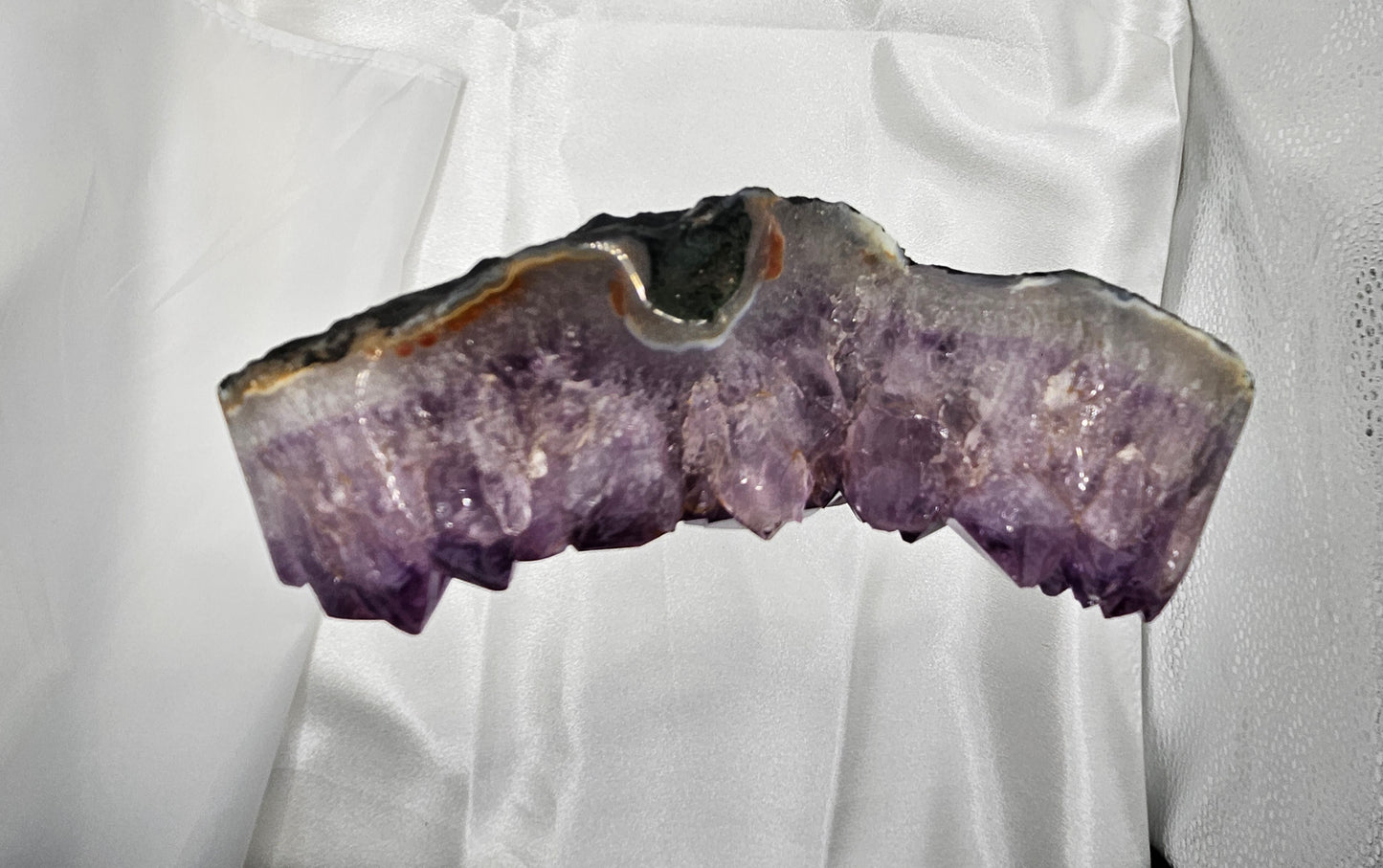 High Grade Dark Purple Amethyst with Metal Stand
