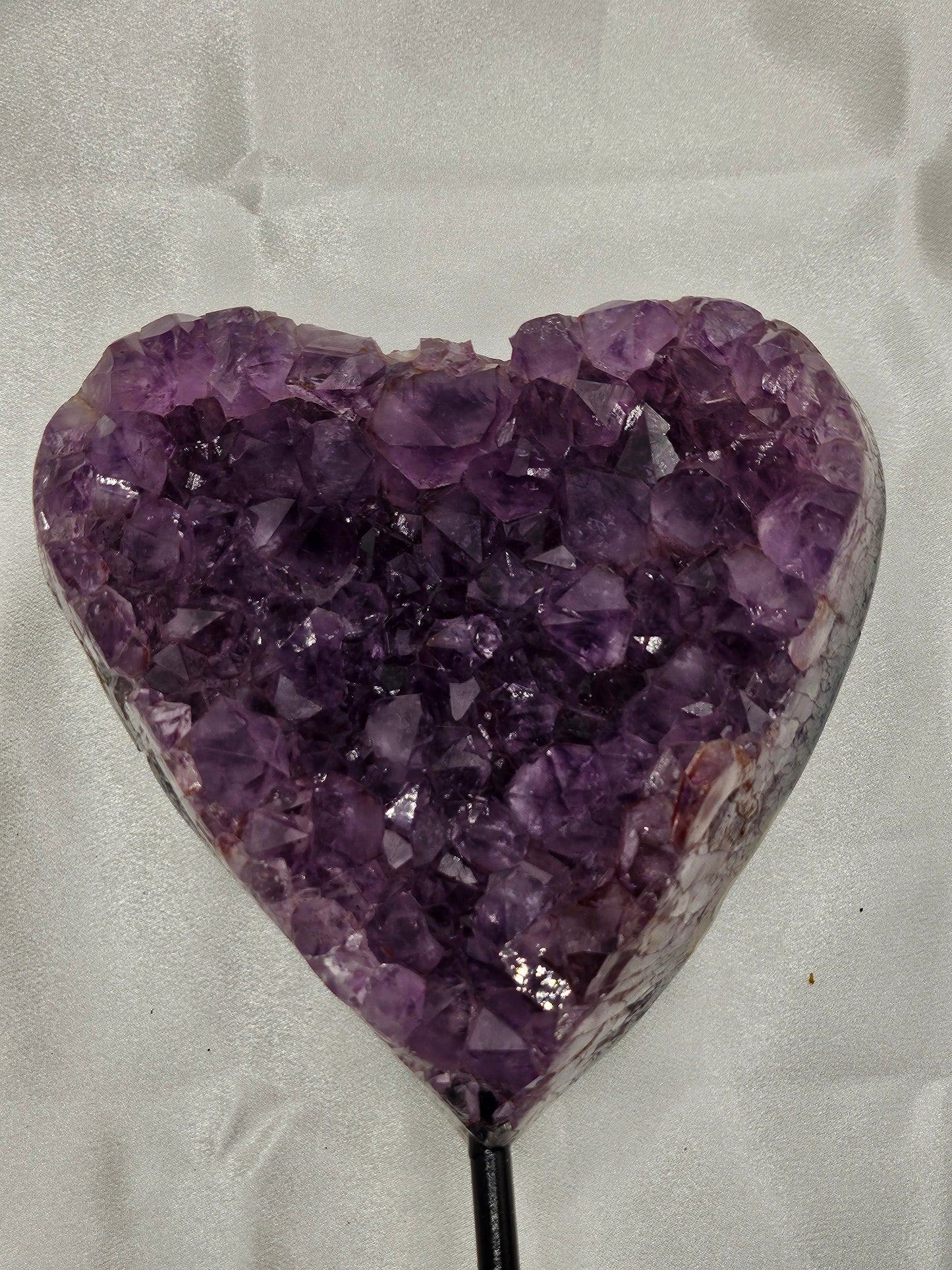 High Grade Dark Purple Amethyst with Metal Stand