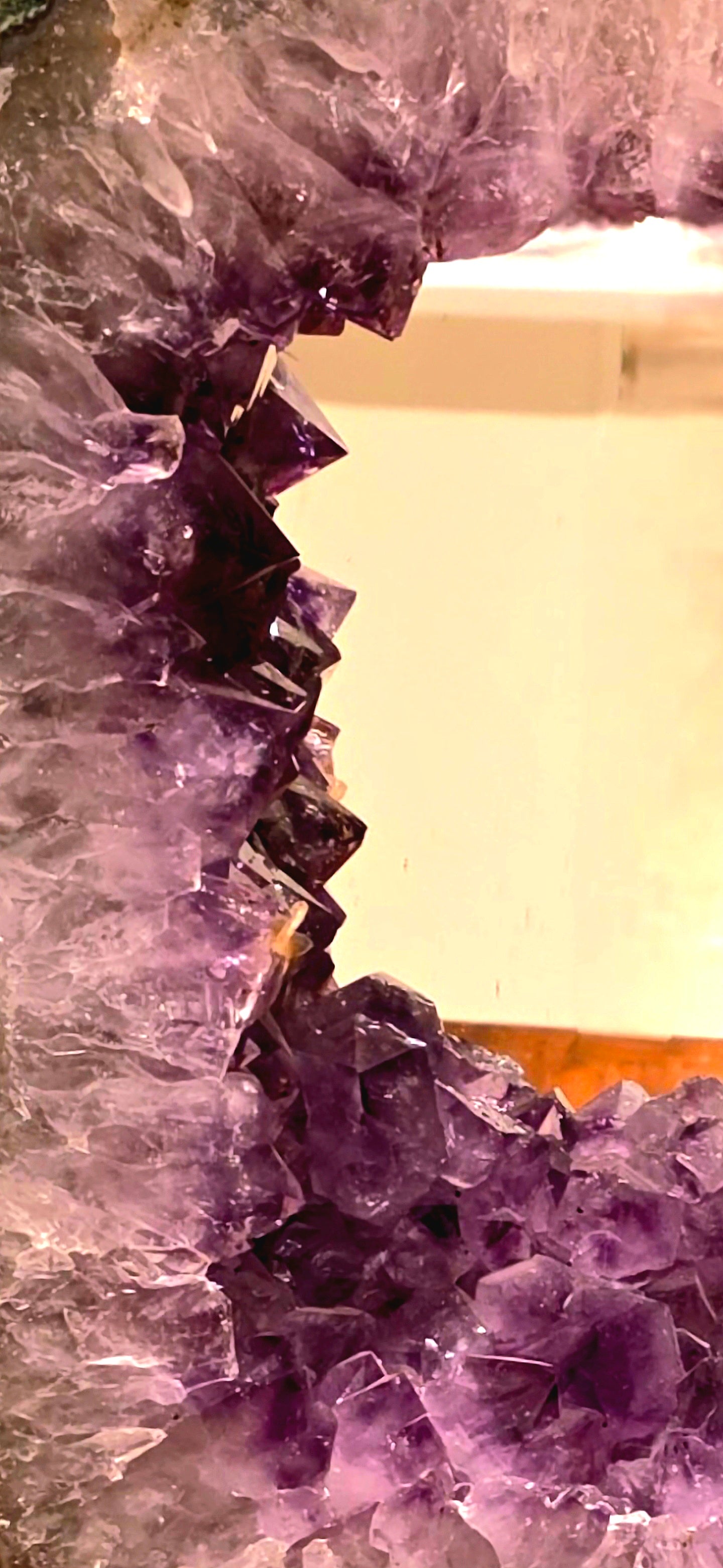 Amethyst Mirror on Custom Metal Stand – From Brazil