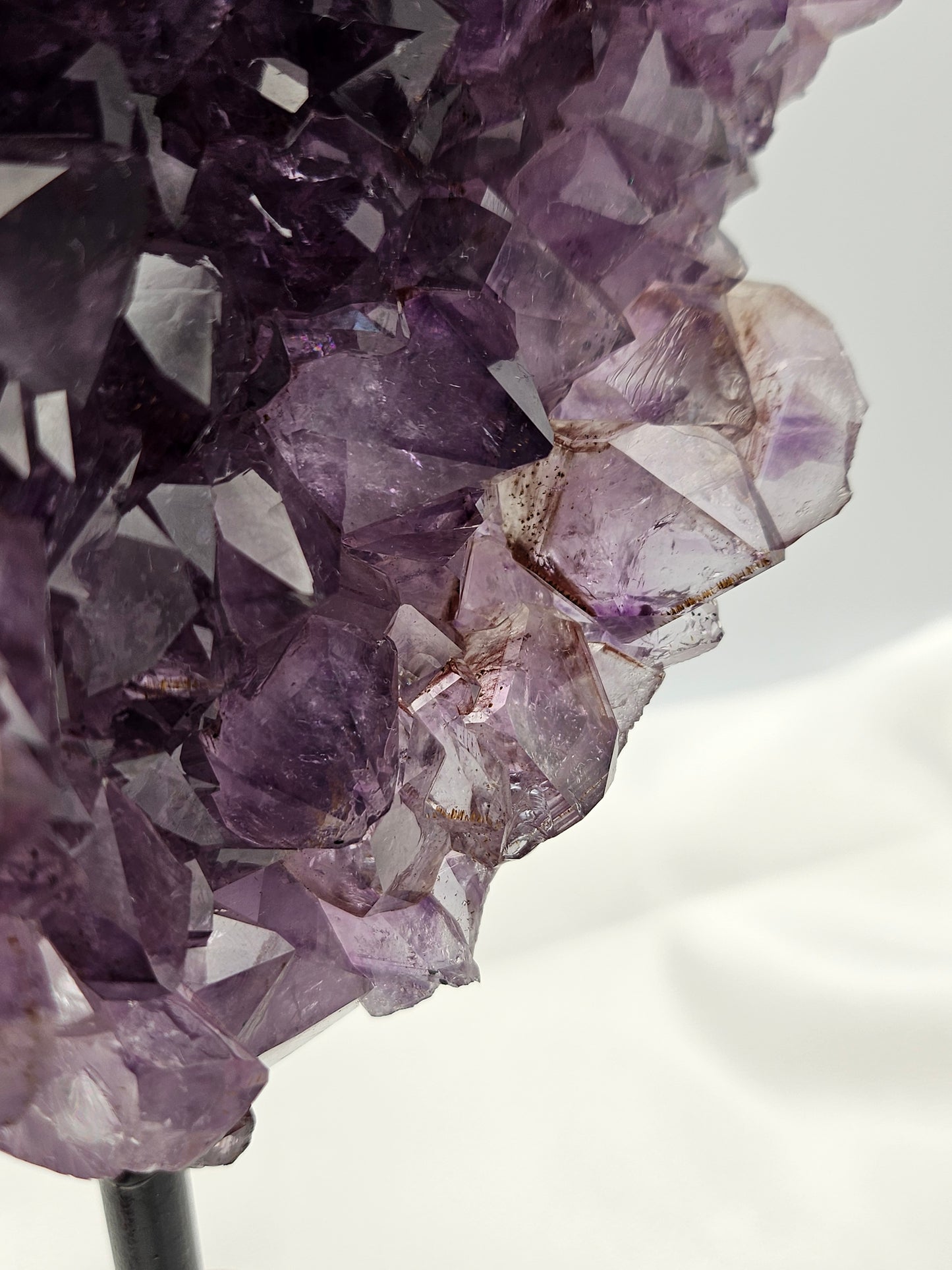 High Grade Dark Purple Amethyst with Metal Stand