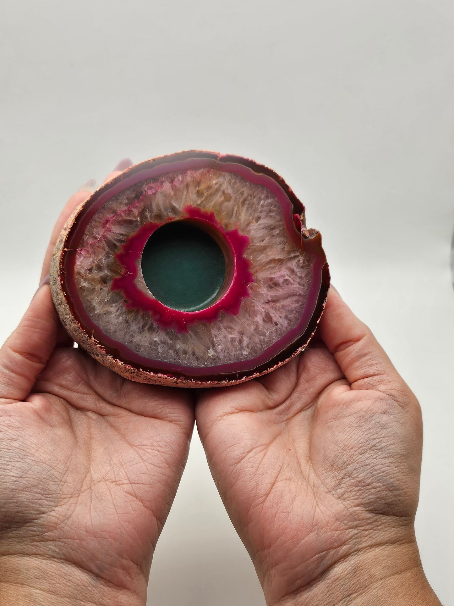 Dye Agate Candle Holder