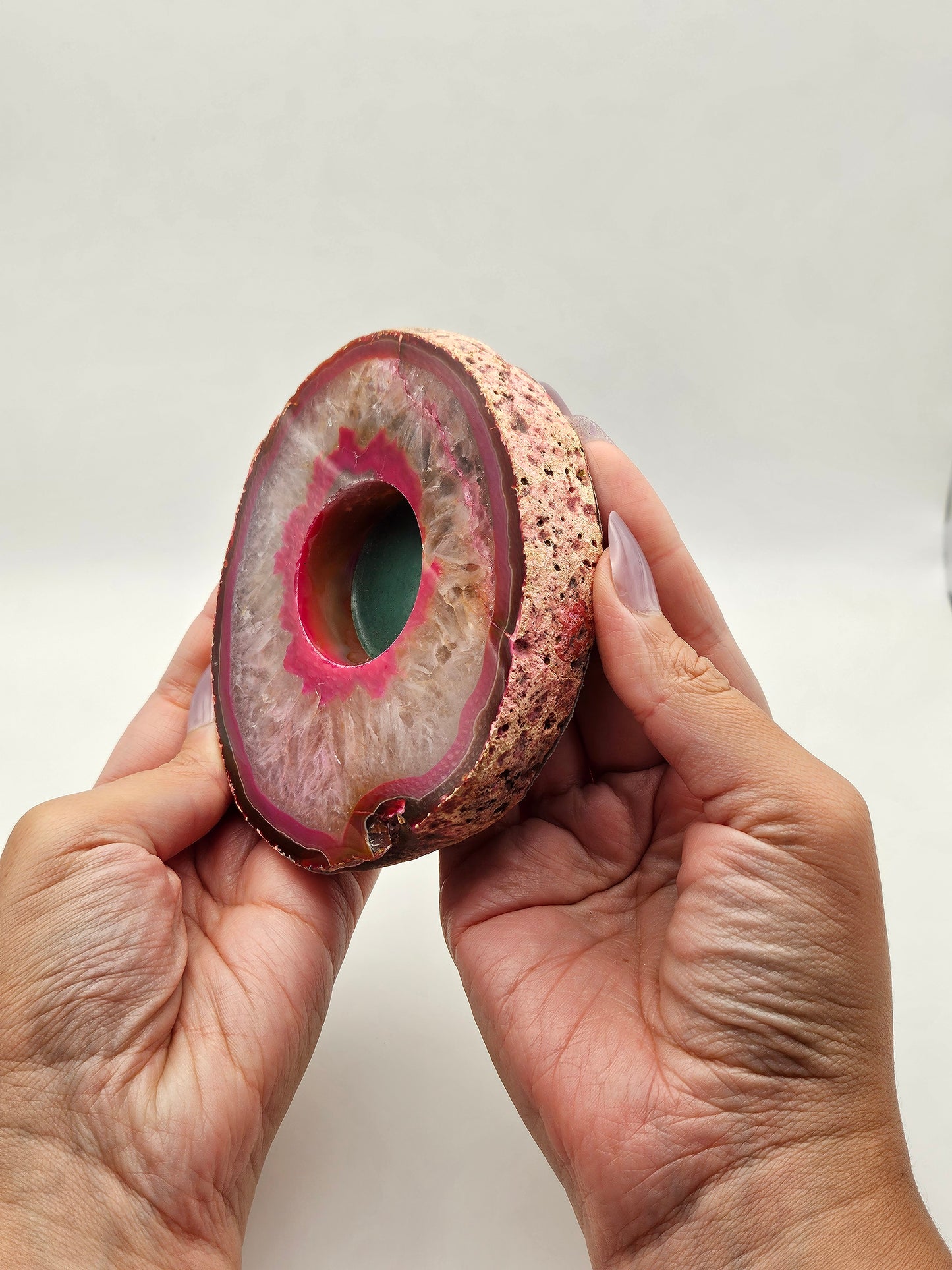 Dye Agate Candle Holder
