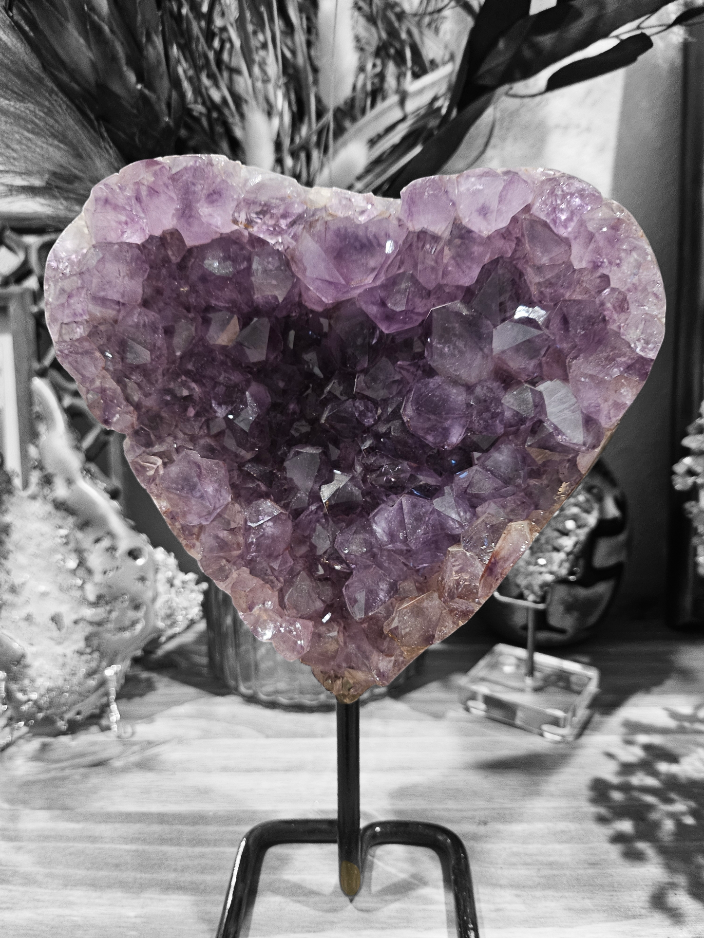 Amethyst Heart on Stand