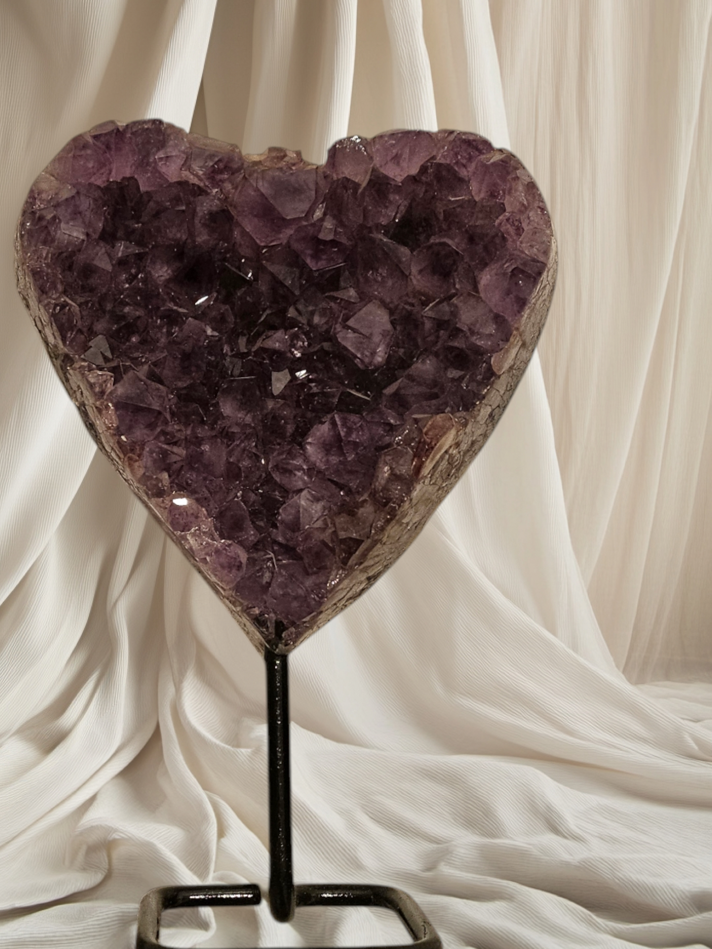 Amethyst Heart on Stand