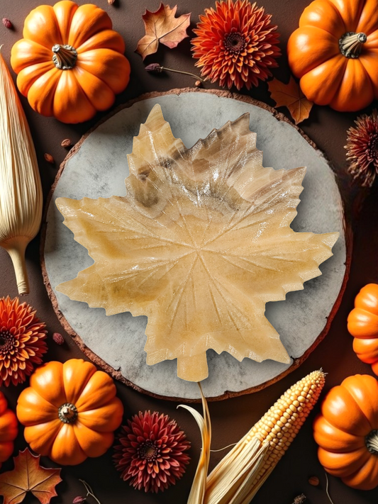 Large Calcite Maple Leaf Bowls