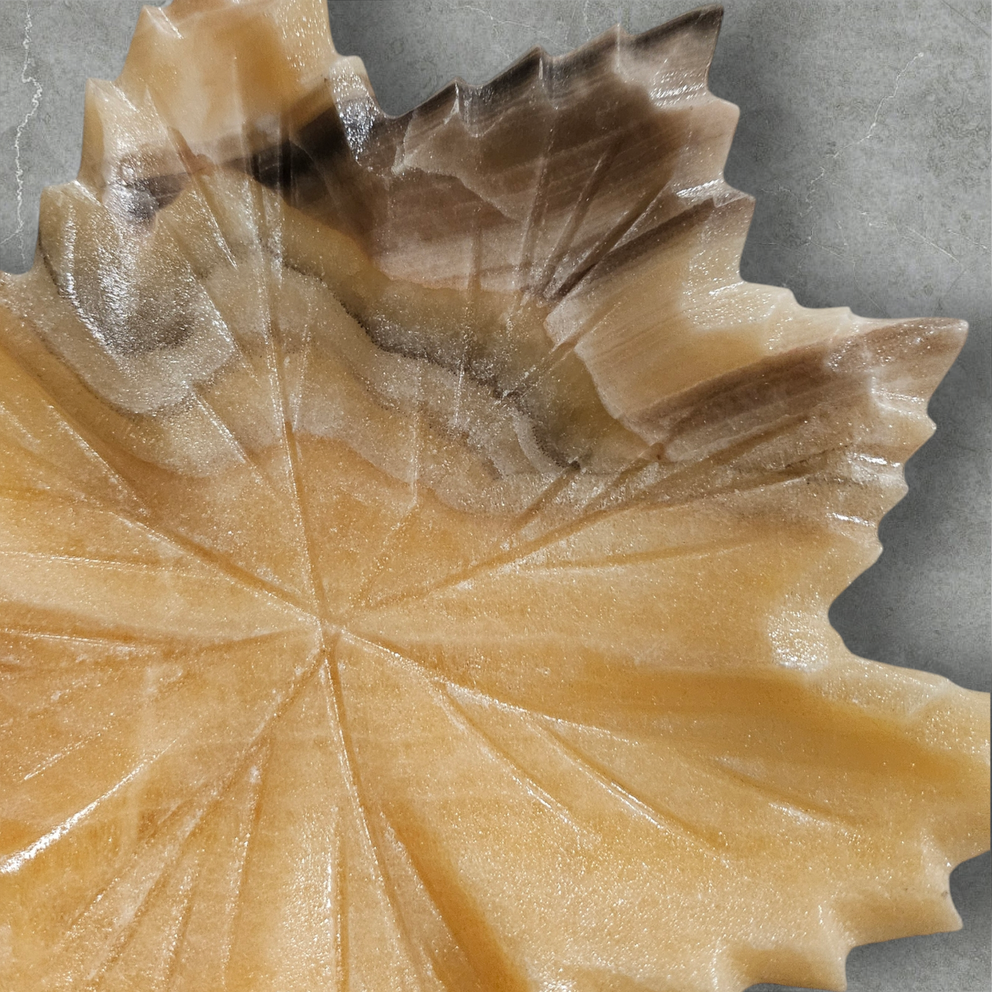 Large Calcite Maple Leaf Bowls