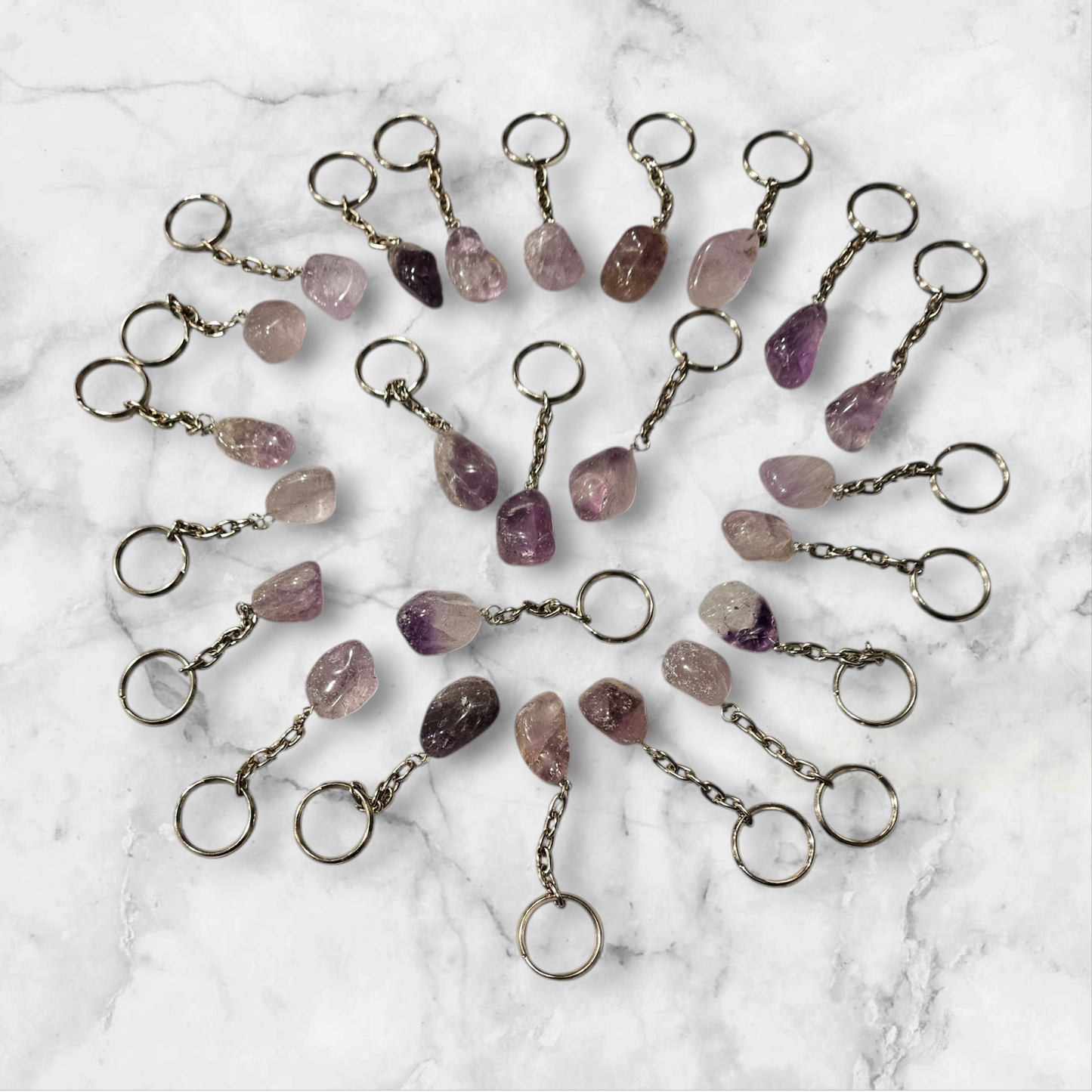 Amethyst Tumbled Keychain