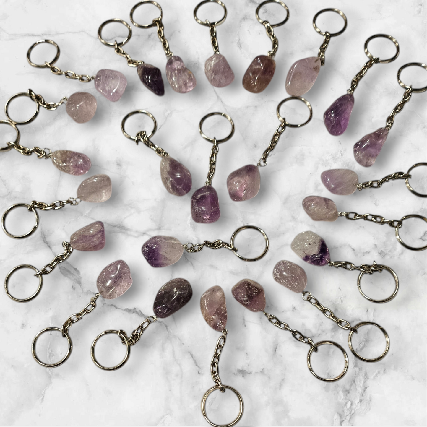 Amethyst Tumbled Keychain