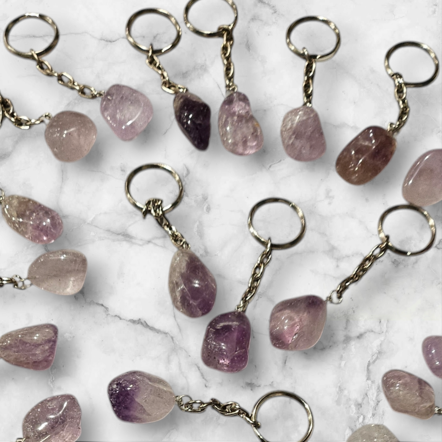 Amethyst Tumbled Keychain