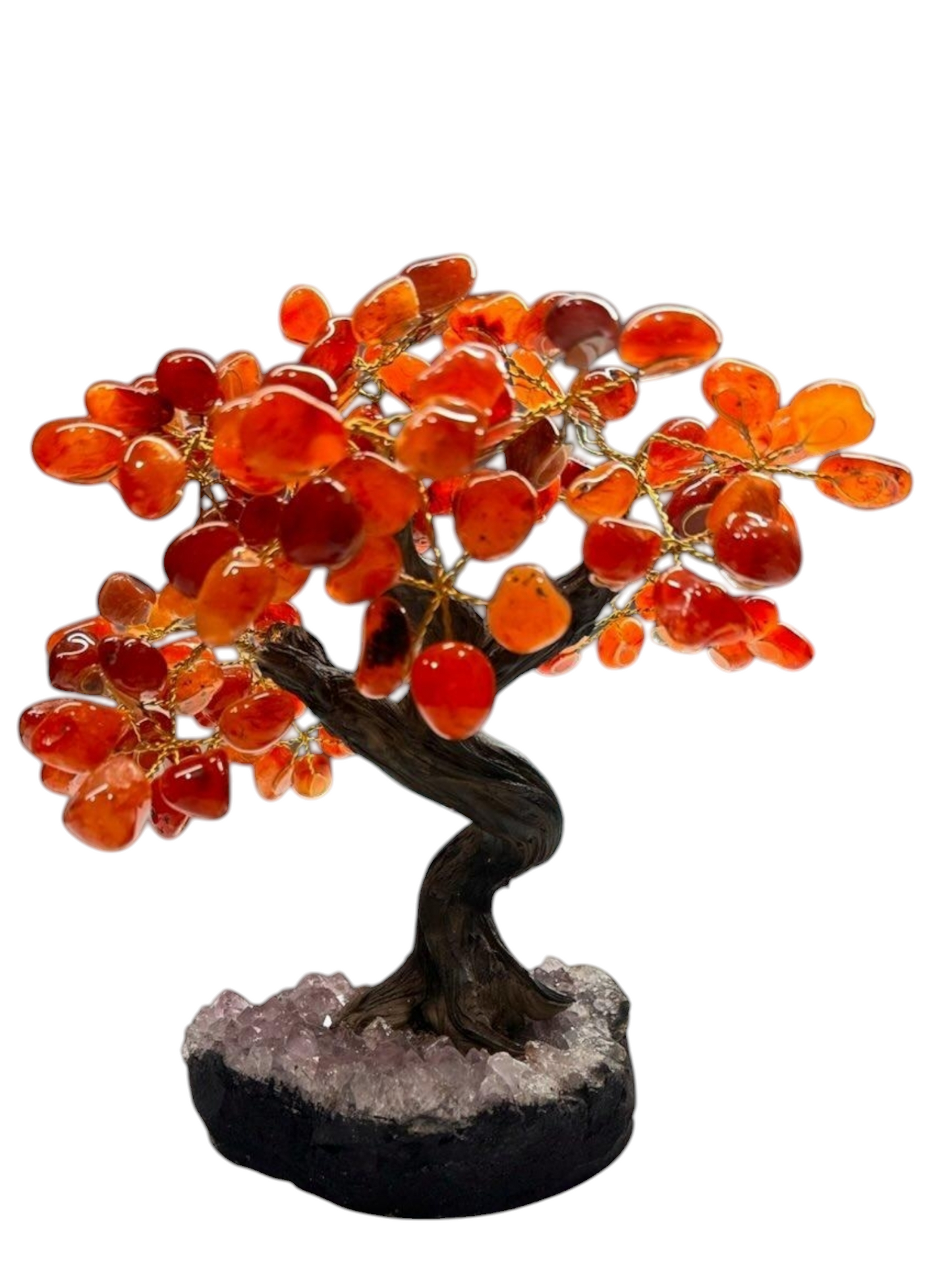 Carnelian Crystal Tree on Amythest Base