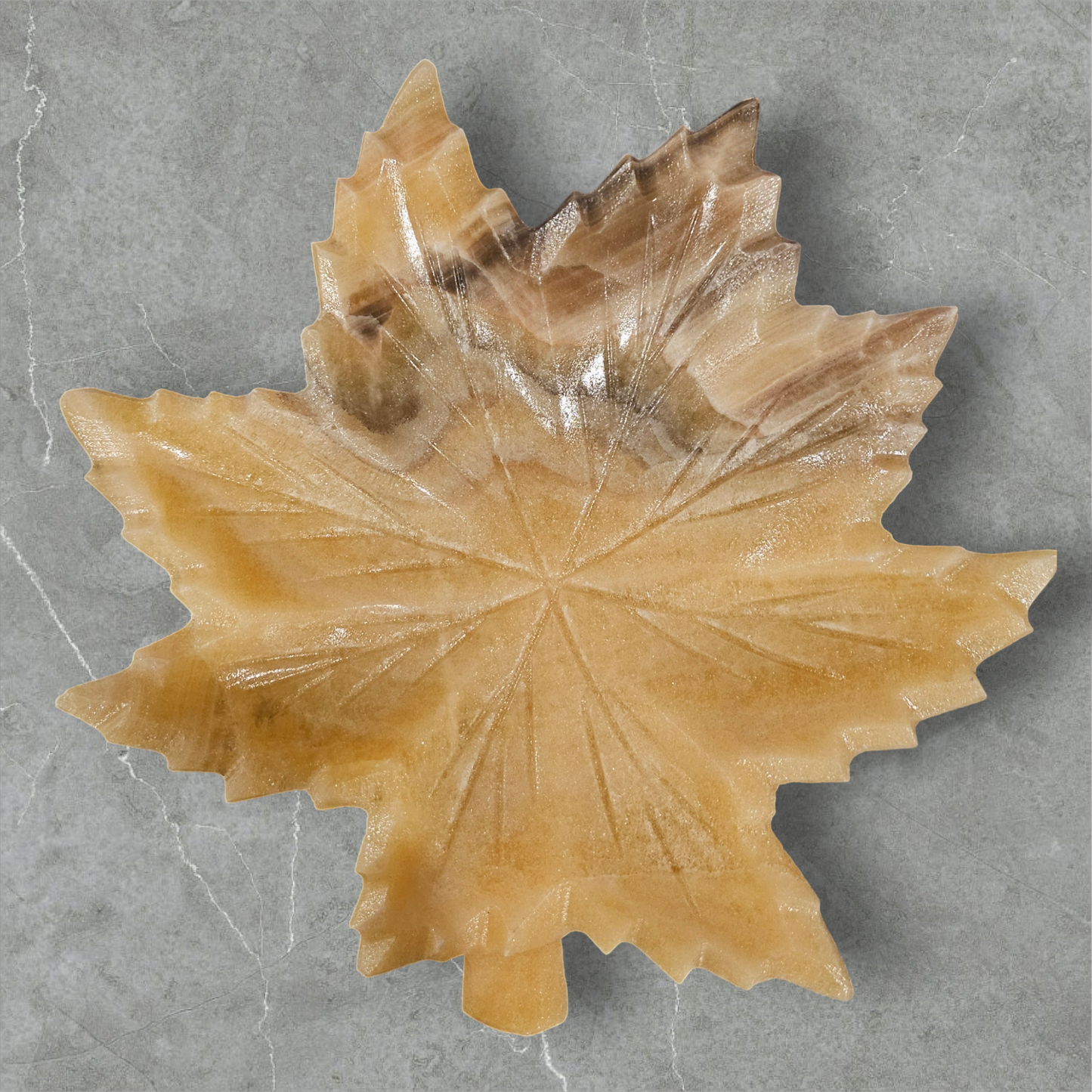 Large Calcite Maple Leaf Bowls