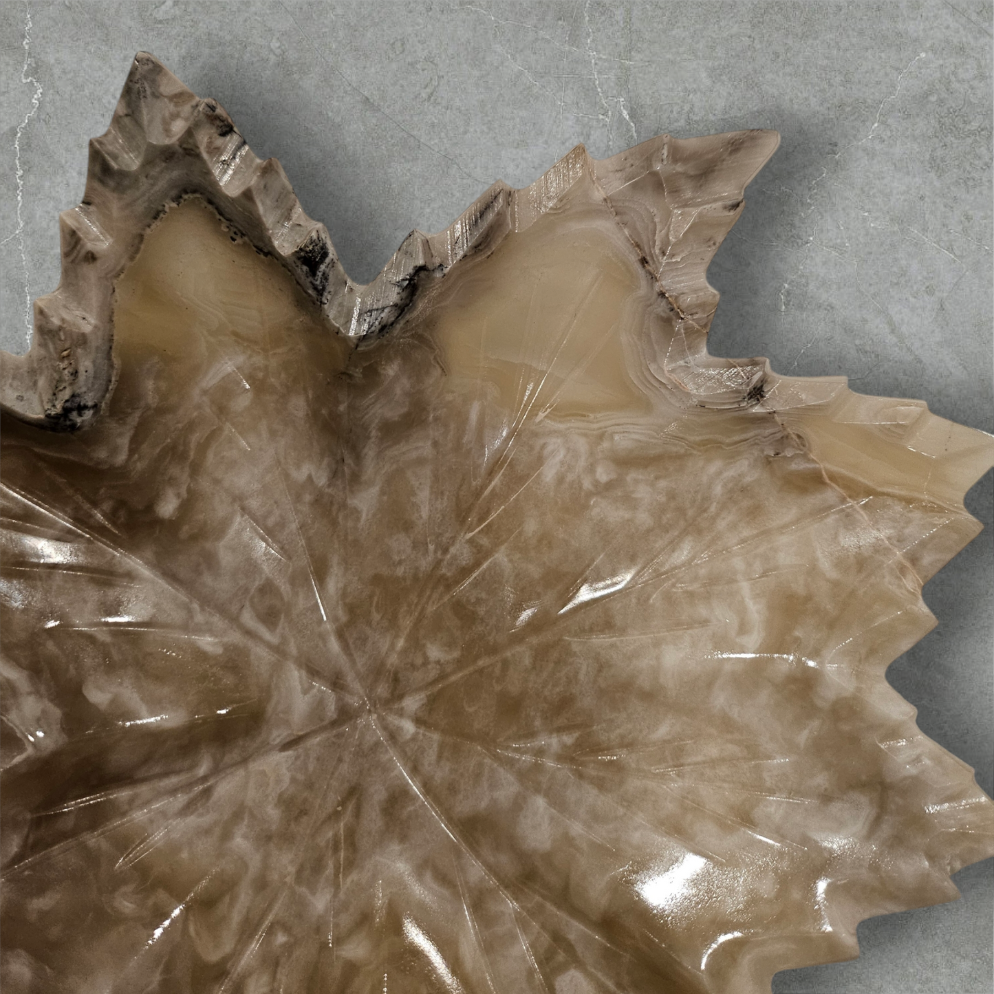 Large Calcite Maple Leaf Bowls