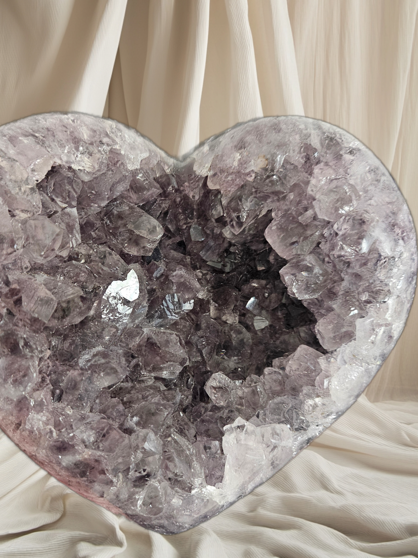 Large Amethyst Heart with Stand.