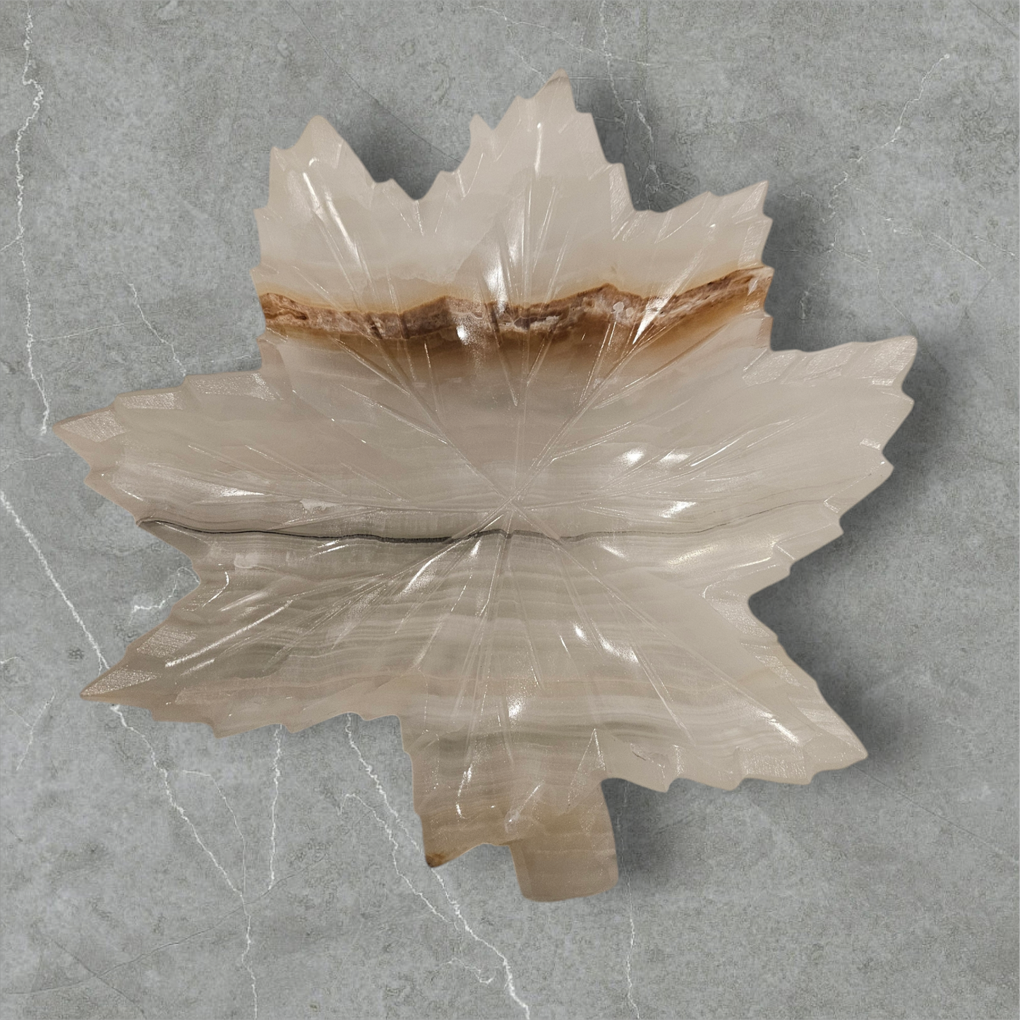 Large Calcite Maple Leaf Bowls