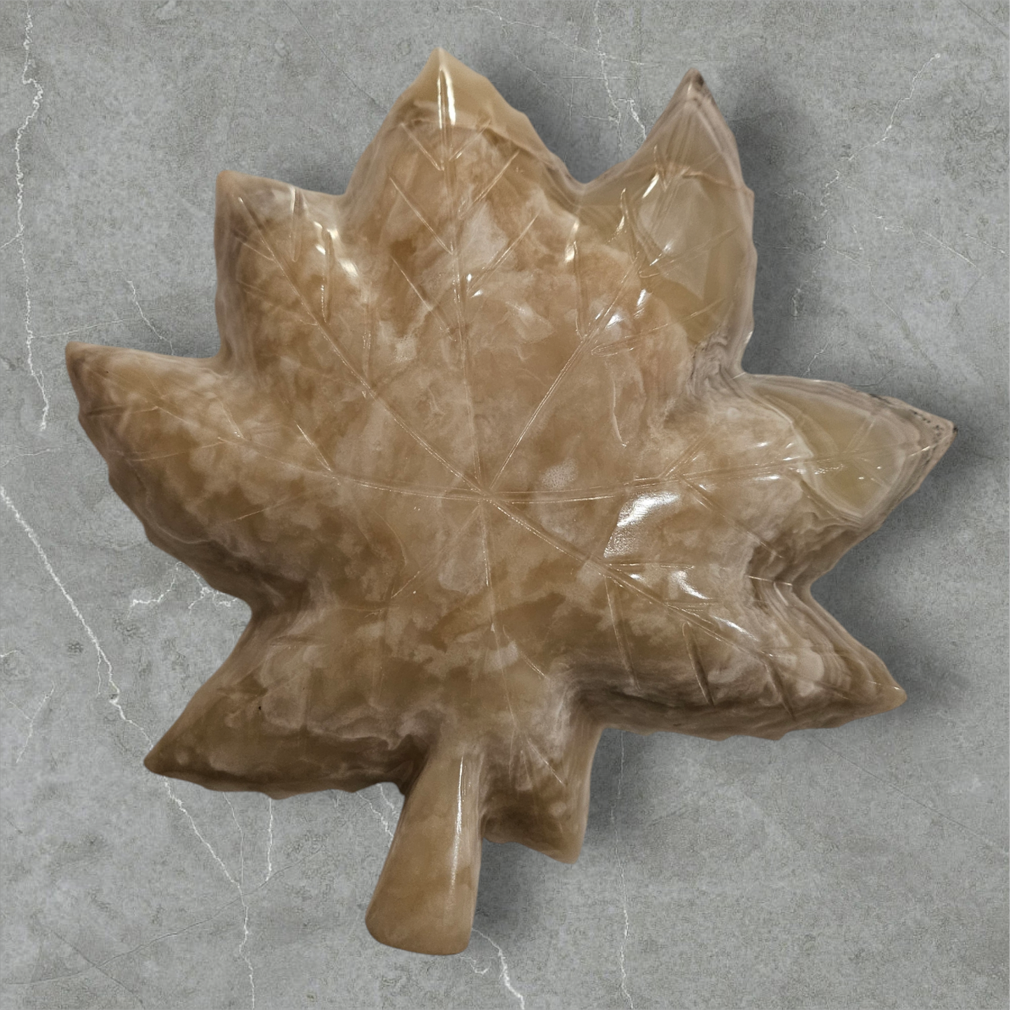 Large Calcite Maple Leaf Bowls