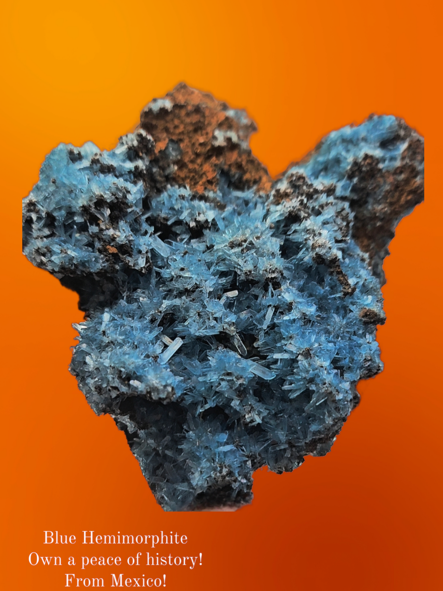 Blue Dyed Hemimorphite from Mexico