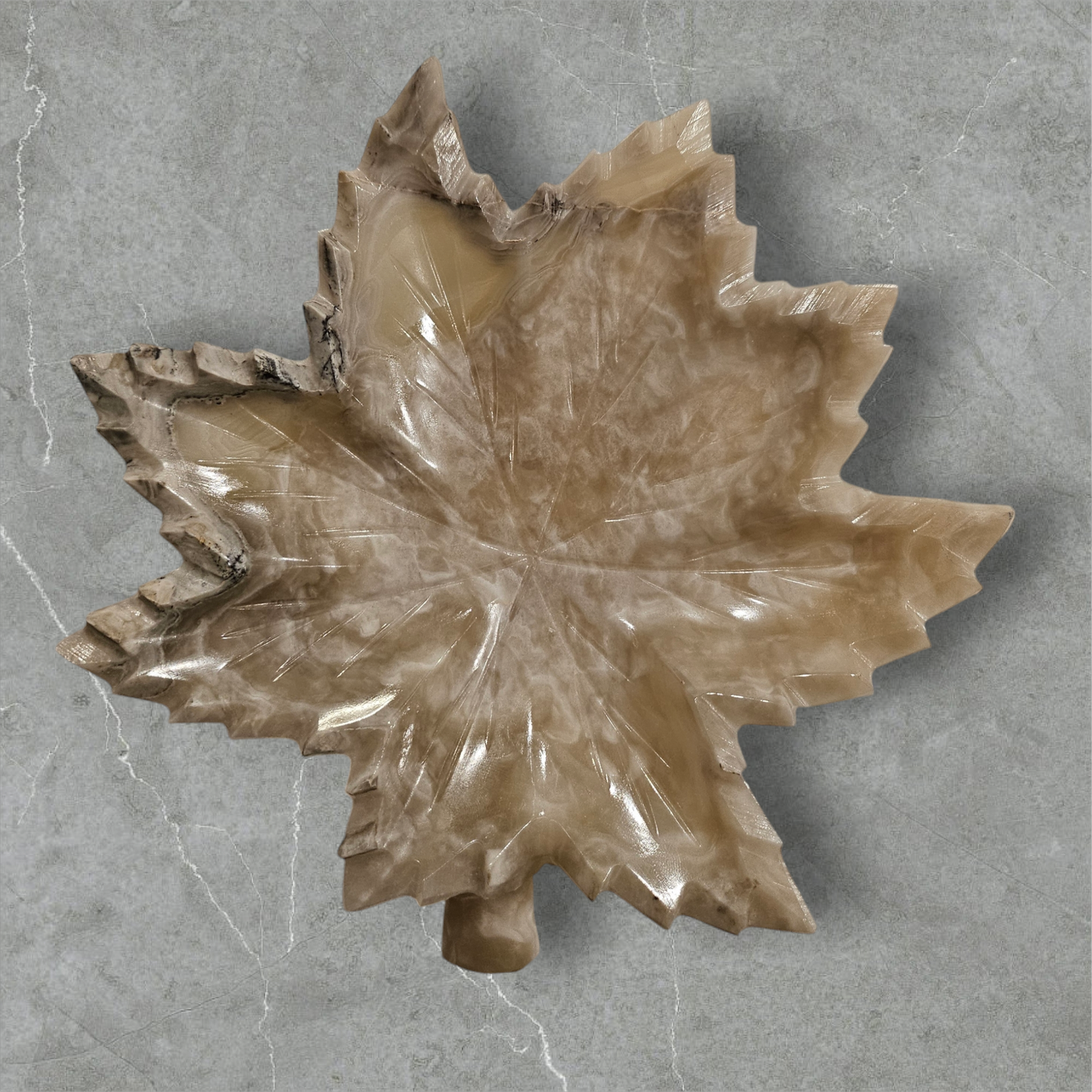 Large Calcite Maple Leaf Bowls