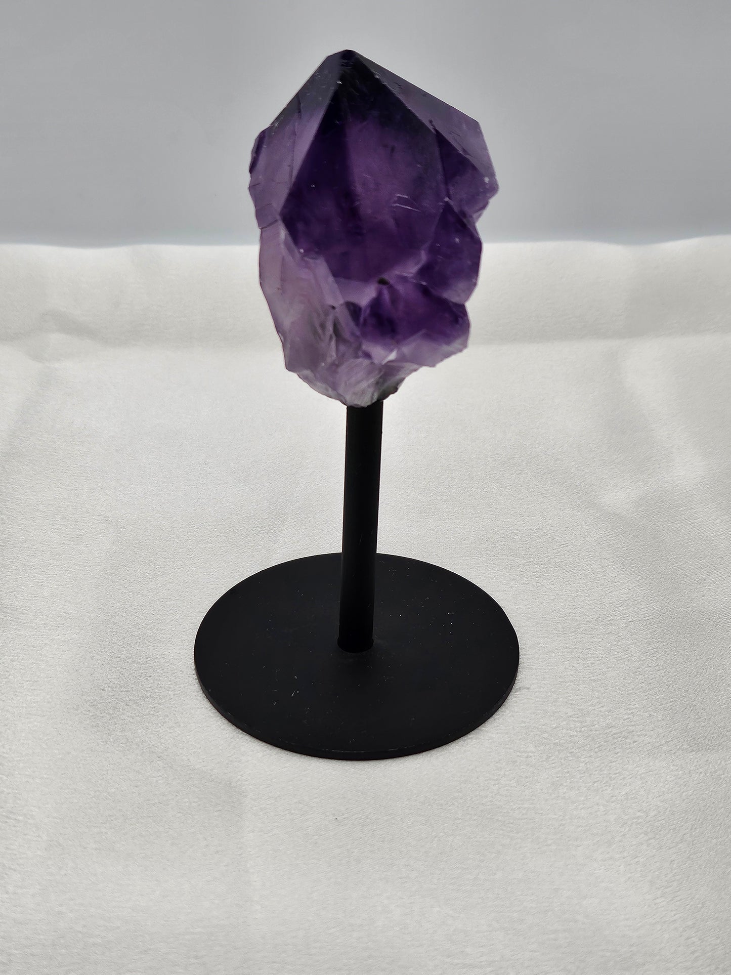 Dark Amethyst Point on Metal Stand