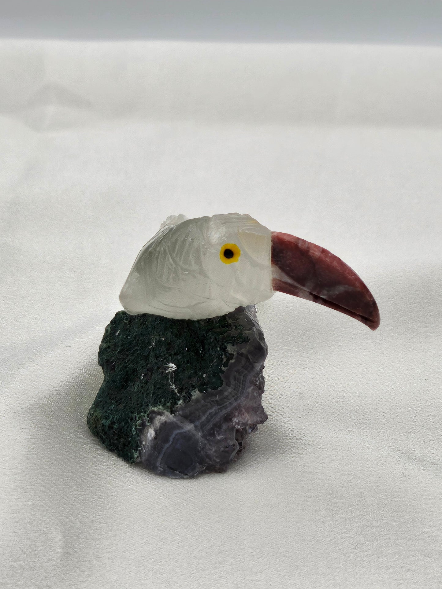 Hand Carved Bird on Amethyst