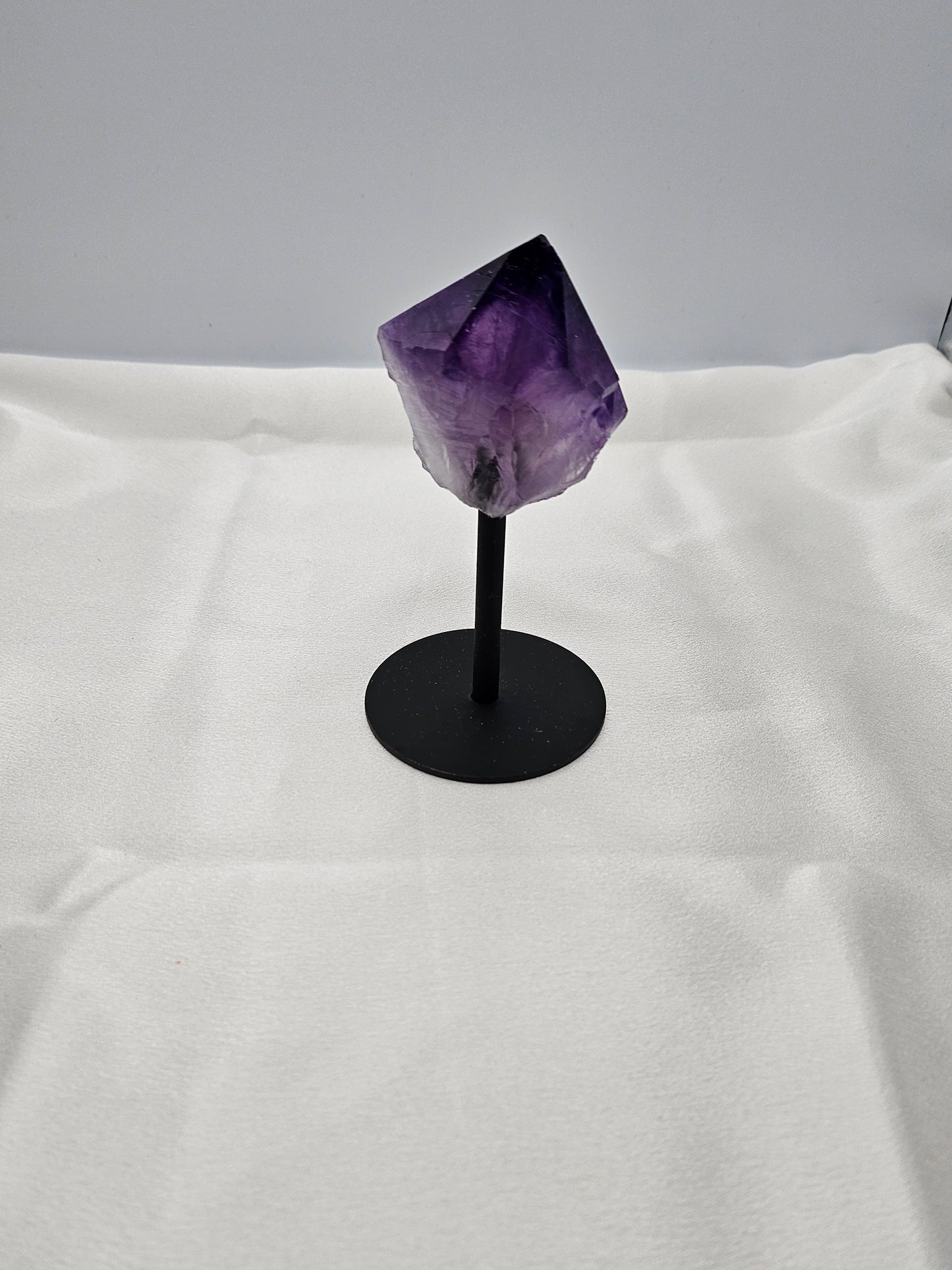 Dark Amethyst Point on Metal Stand