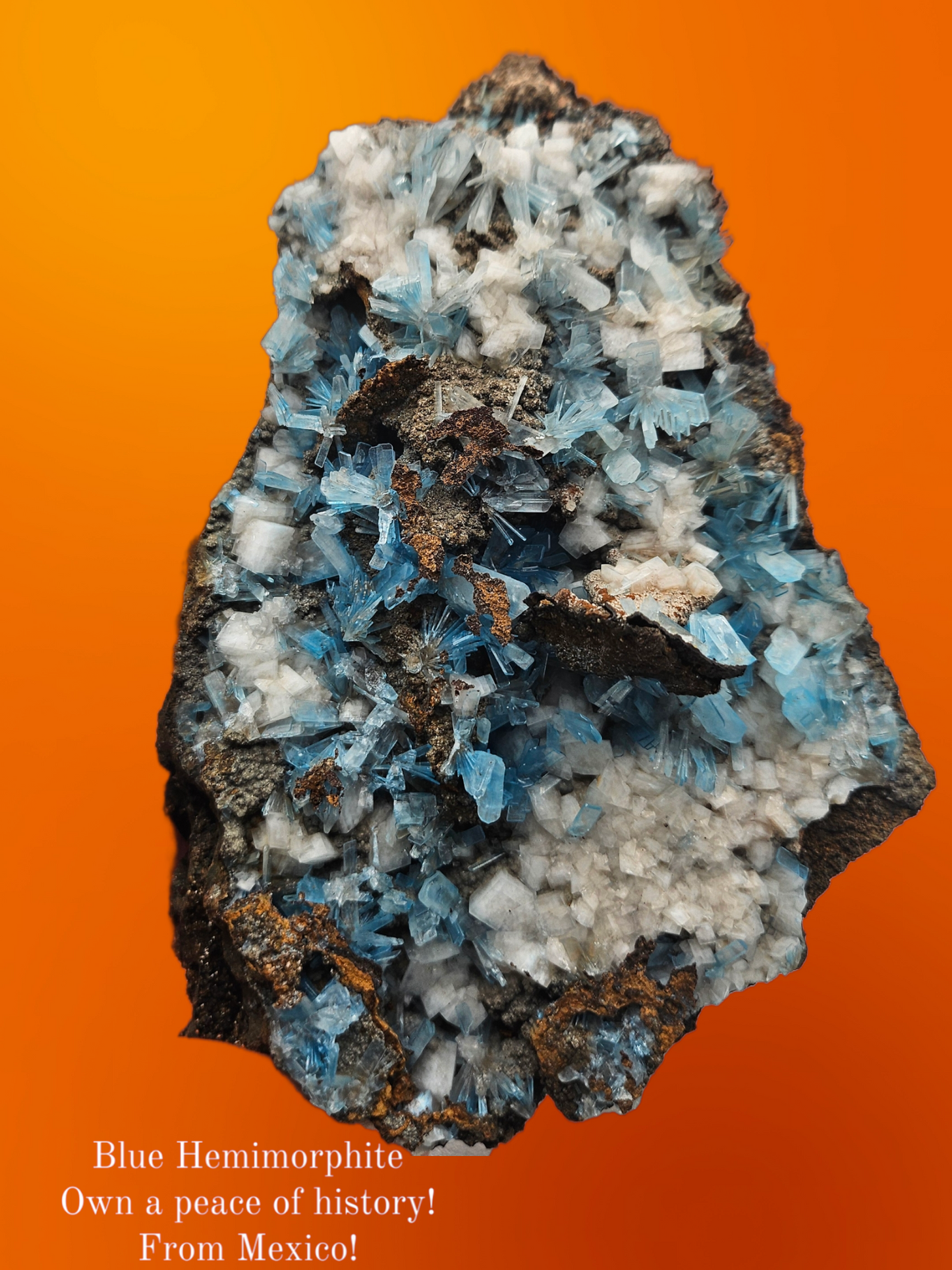 Blue Dyed Hemimorphite from Mexico