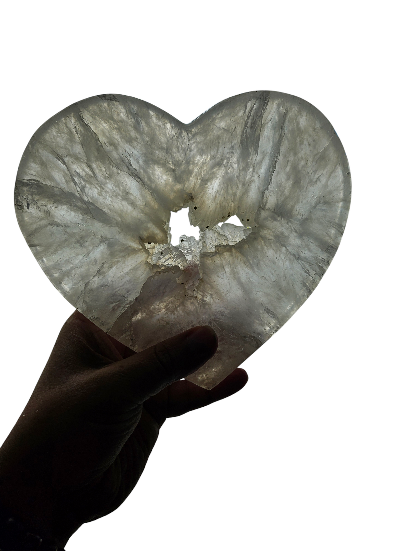 Big Clear Quartz Heart with Stand