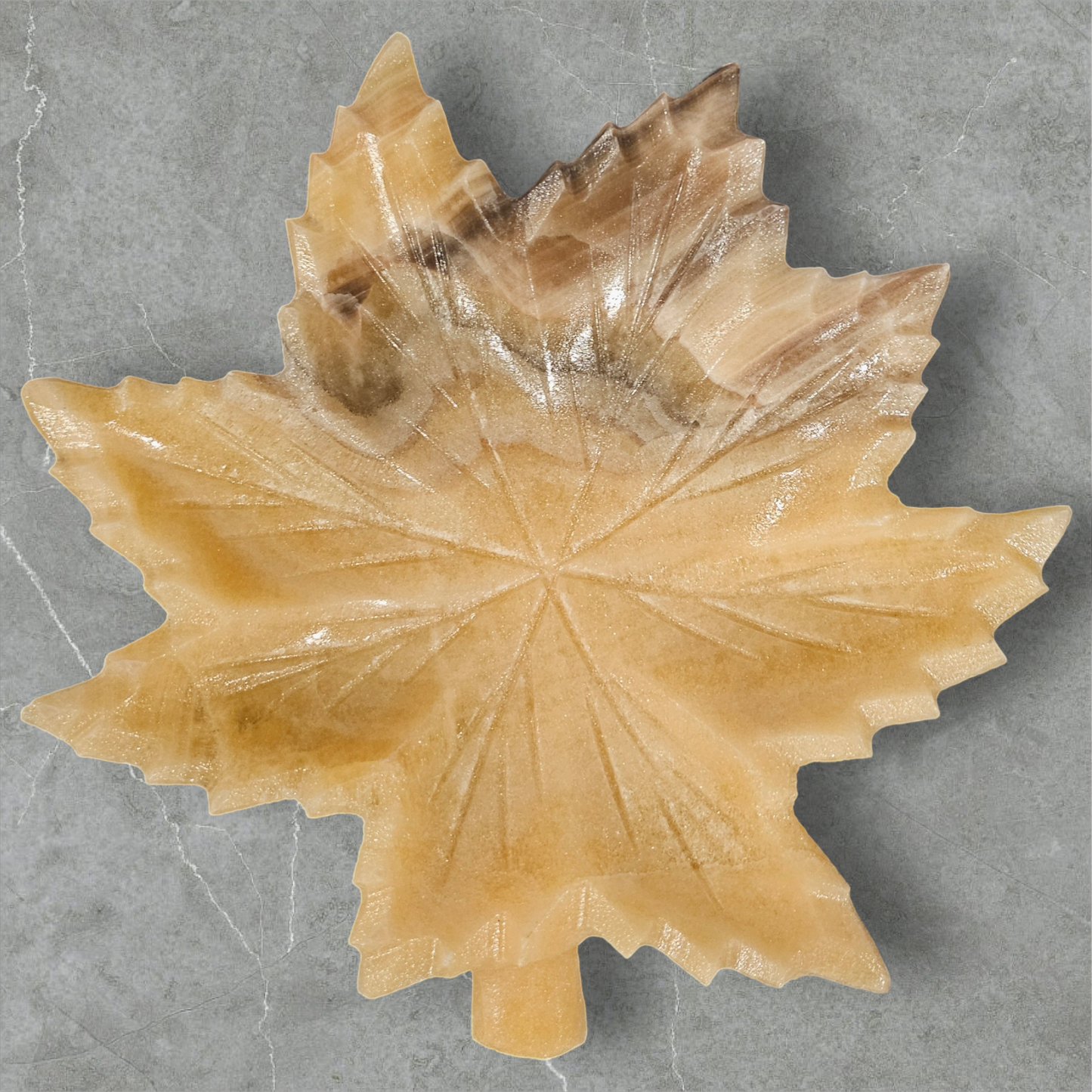 Large Calcite Maple Leaf Bowls