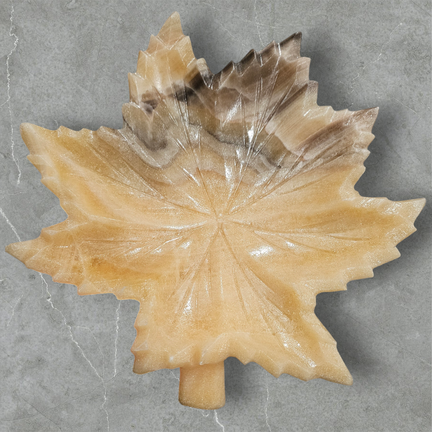 Large Calcite Maple Leaf Bowls