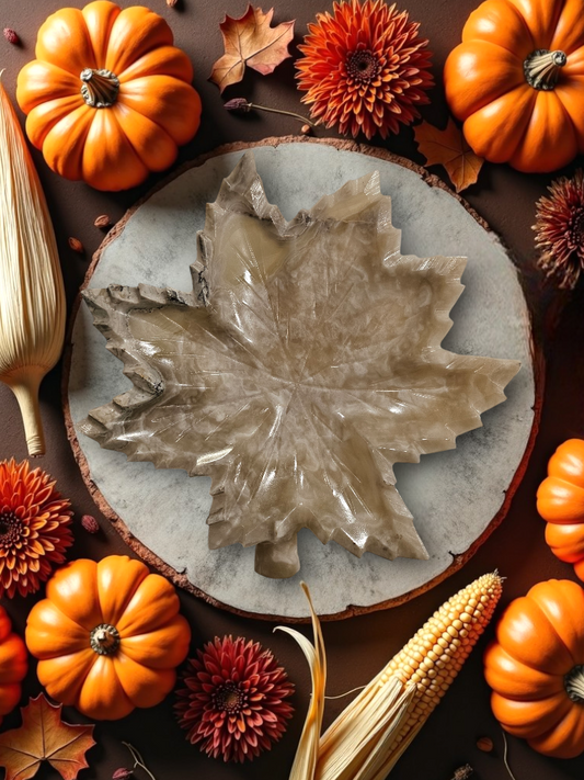 Large Calcite Maple Leaf Bowls