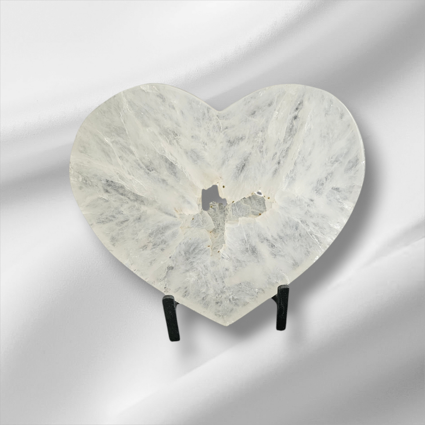 Big Clear Quartz Heart with Stand