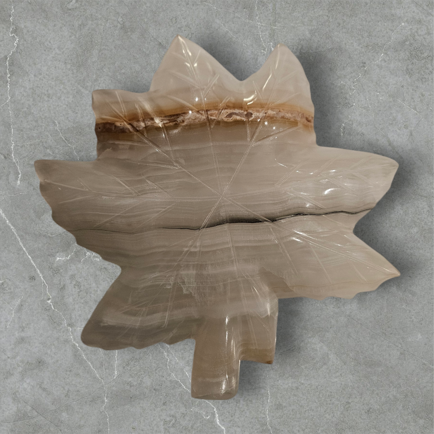 Large Calcite Maple Leaf Bowls