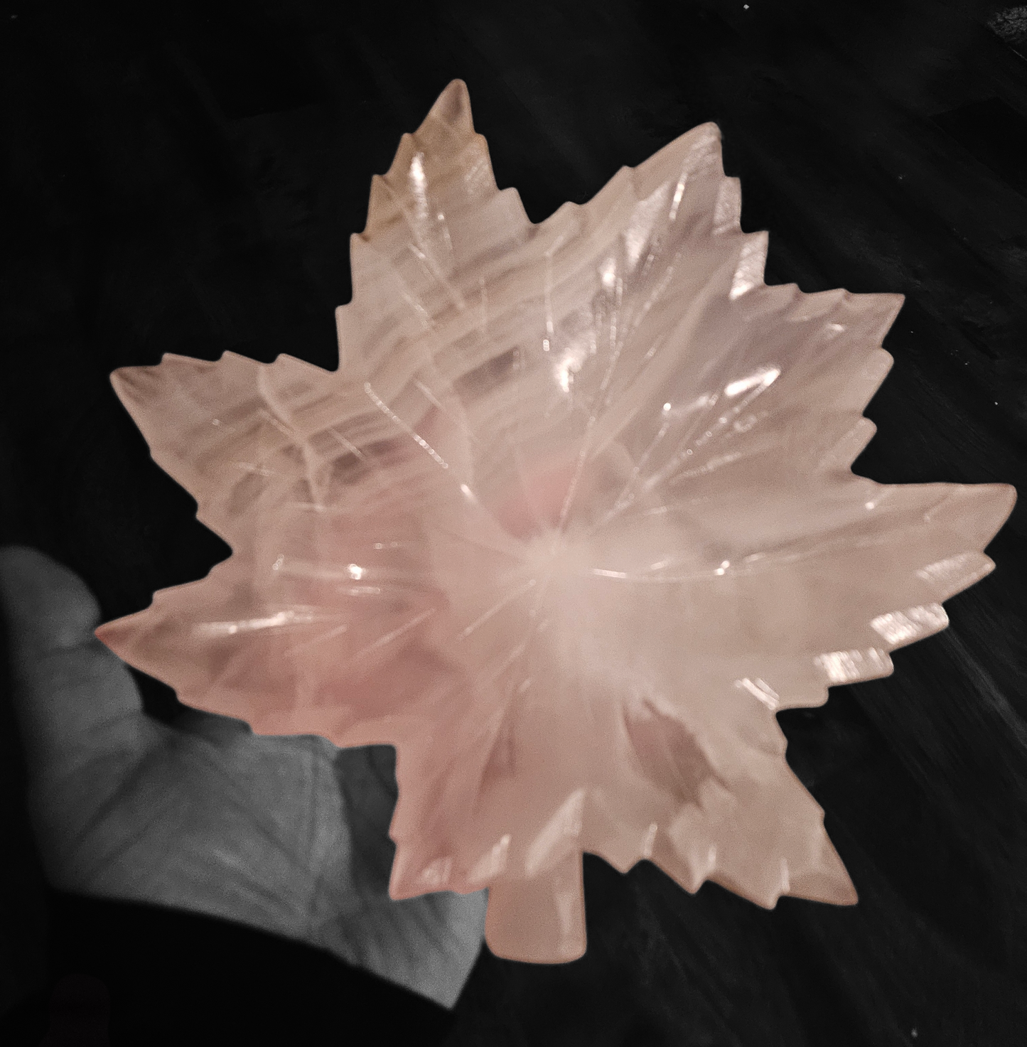 Large Calcite Maple Leaf Bowls